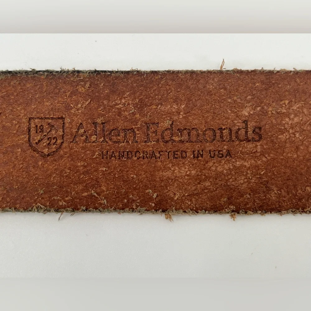 Allen Edmonds Brown Tan Leather Belt‎ Worn In 40/42